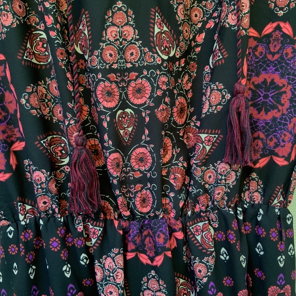 COLLECTIVE CONCEPTS Boho Floral Dress Tassels Pink - Picture 6 of 9